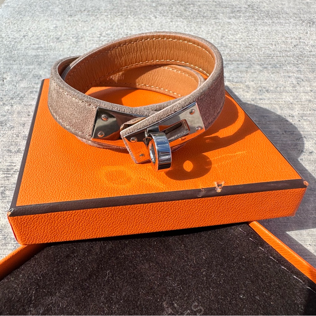 Authentic Hermes Suede Kelly Swift Double Wrap Bracelet
